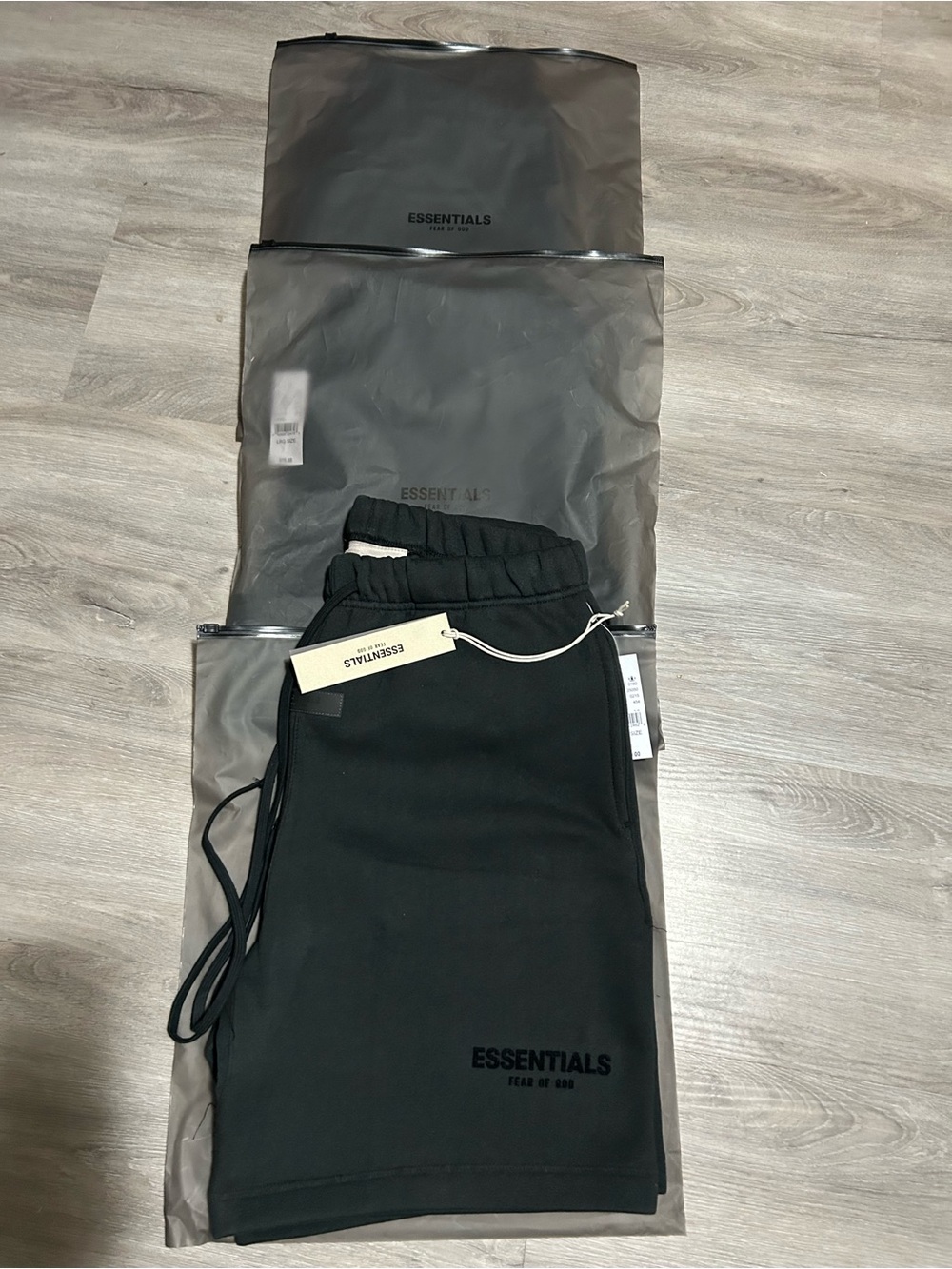 Essentials Black Logo Lounge Shorts